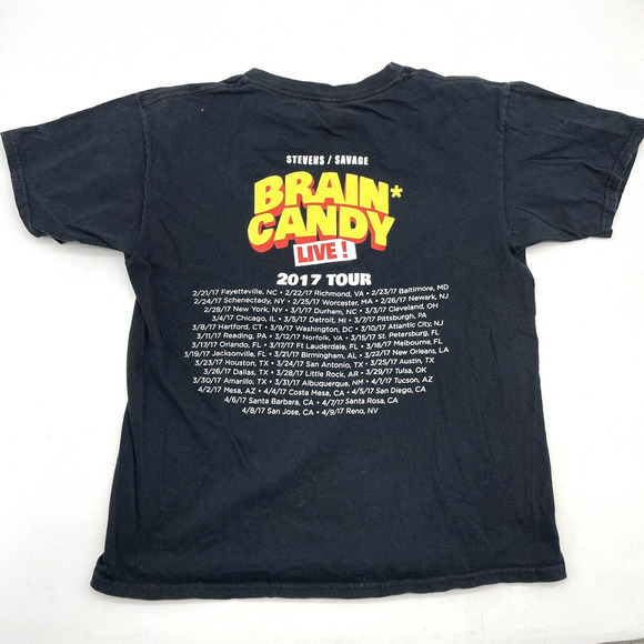 Brain Candy Live! Adam Savage x Vsauce 2017 Tour Black T-Shirt Unisex Size S - Picture 5 of 6